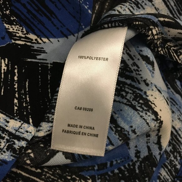 Cleo Petites Artsy Blue Lagoon Black Piping Tunic Tank Top - Picture 7 of 12